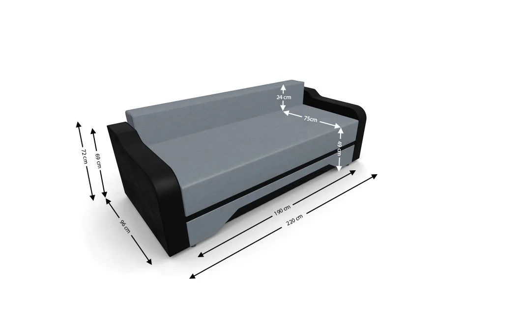 Canapea Extensibila Royal Mini, Gri albastrui 4