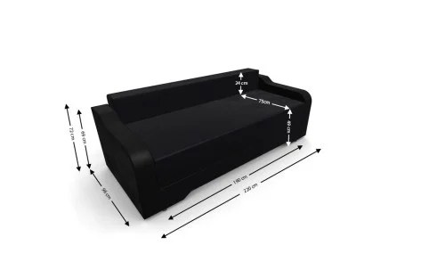 Canapea Extensibila Royal Mini, Negru