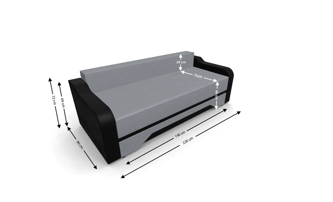 Canapea Extensibila Royal Mini, Gri 4
