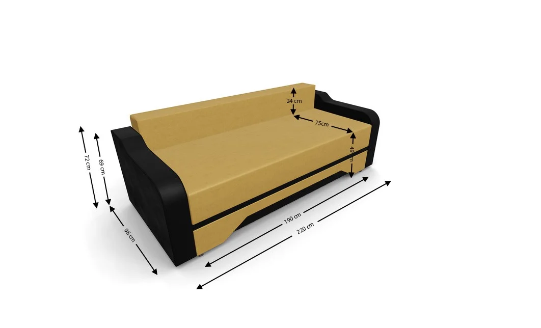 Canapea Extensibila Royal Mini, Mustar 4