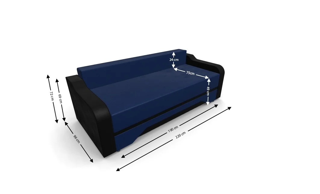 Canapea Extensibila Royal Mini, Albastru 4