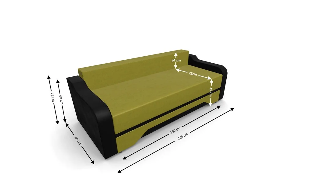 Canapea Extensibila Royal Mini, Verde masliniu 4