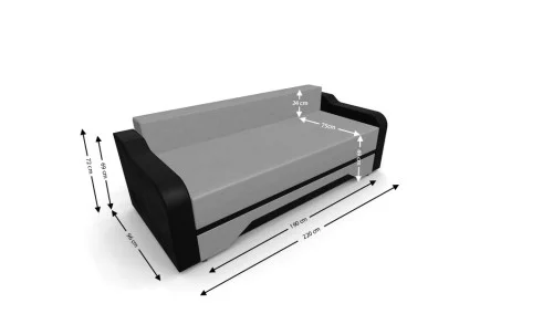 Canapea Extensibila Royal Mini, Gri deschis