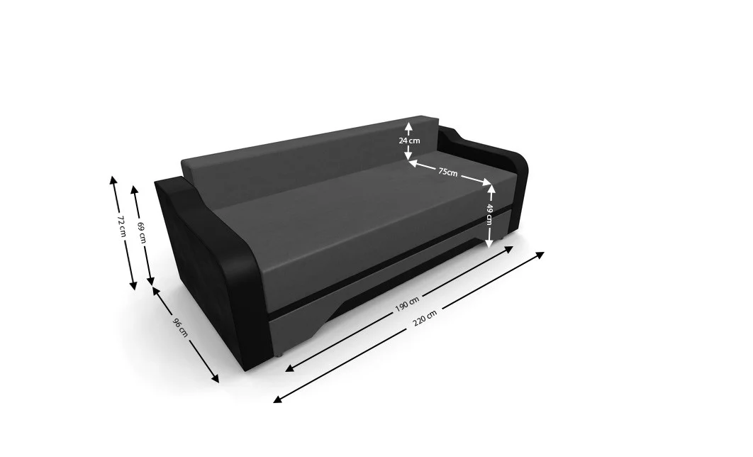 Canapea Extensibila Royal Mini, Gri inchis 4