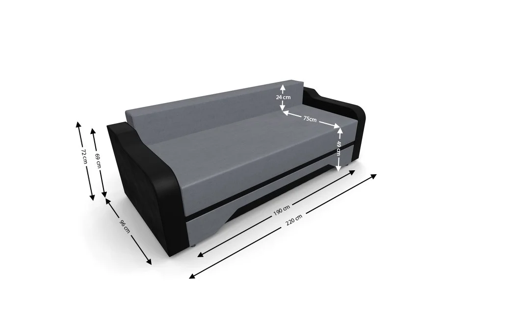 Canapea Extensibila Royal Mini, Gri antracit 4