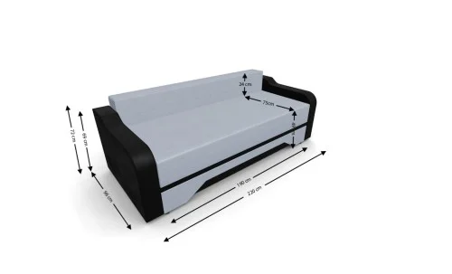 Canapea Extensibila Royal Mini, Argintiu