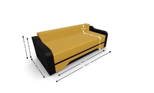 Canapea Extensibila Royal Mini, Galben