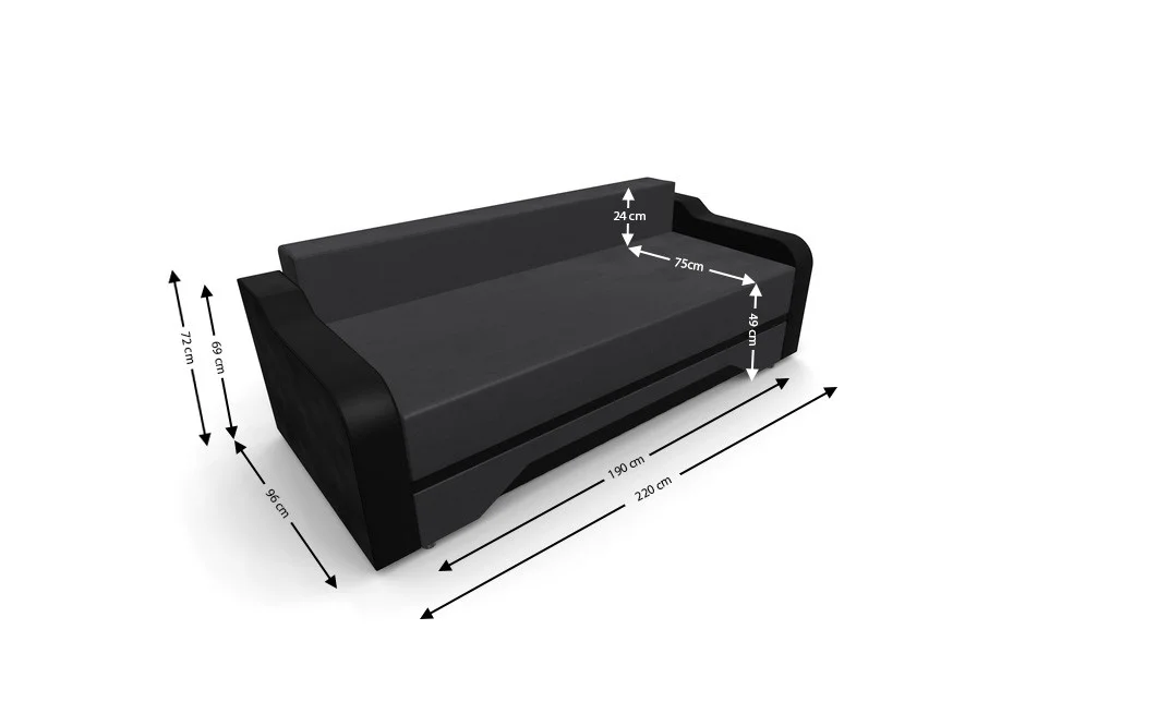 Canapea Extensibila Royal Mini, Gri carbune 4