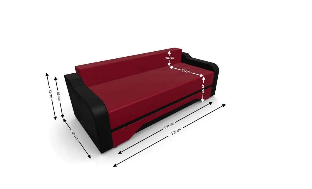 Canapea Extensibila Royal Mini, Rosu 4