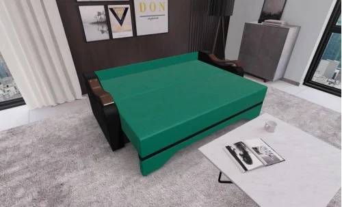 Canapea Extensibila Sally Mini, Verde/Negru