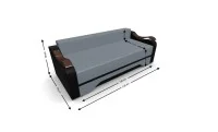 Canapea Extensibila Sally Mini, Gri albastrui/Negru 4