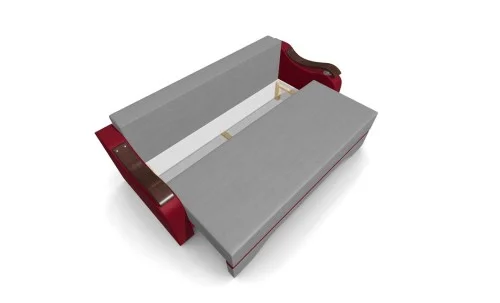 Canapea Extensibila Sally Mini, Gri deschis/Rosu