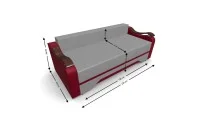 Canapea Extensibila Sally Mini, Gri deschis/Rosu 4