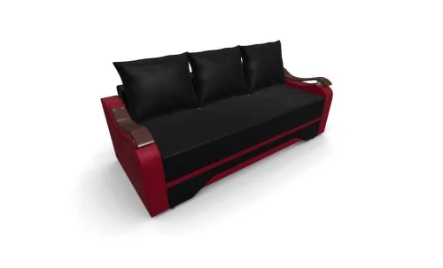Canapea Extensibila Sally Mini, Negru/Rosu