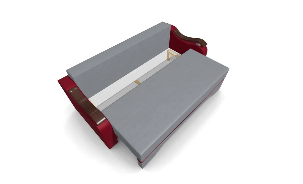Canapea Extensibila Sally Mini, Gri/Rosu 5