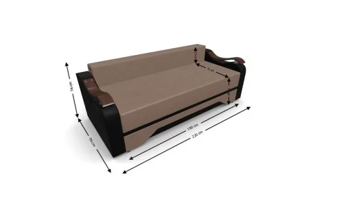 Canapea Extensibila Sally Mini, Maro/Negru