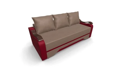 Canapea Extensibila Sally Mini, Maro/Rosu