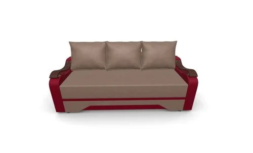 Canapea Extensibila Sally Mini, Maro/Rosu