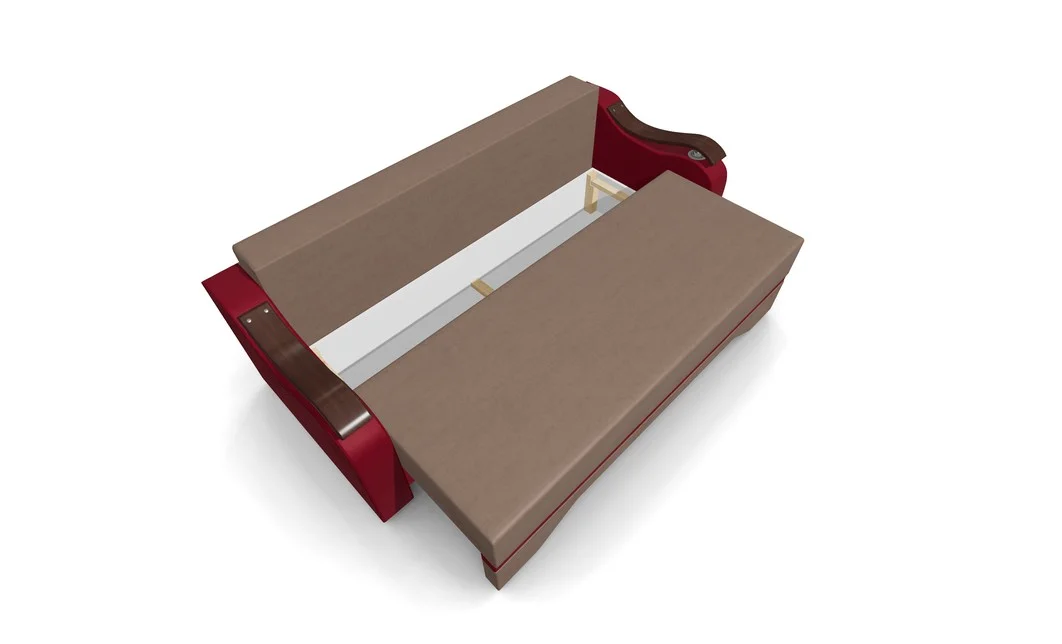 Canapea Extensibila Sally Mini, Maro/Rosu 8