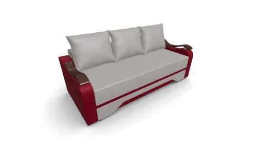 Canapea Extensibila Sally Mini, Crem/Rosu
