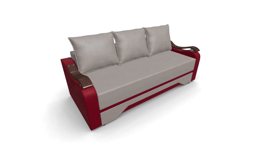 Canapea Extensibila Sally Mini, Bej/Rosu 8