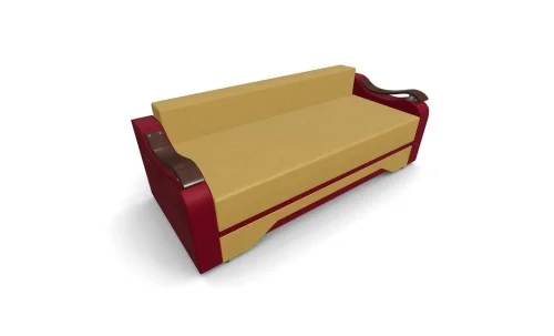 Canapea Extensibila Sally Mini, Mustar/Rosu