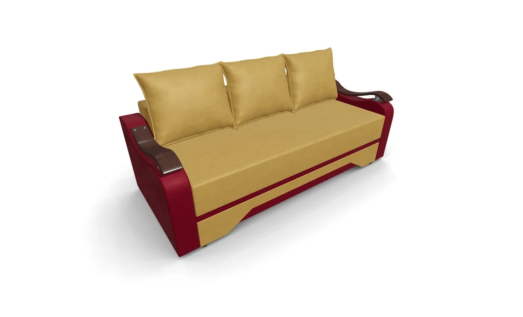 Canapea Extensibila Sally Mini, Mustar/Rosu 8
