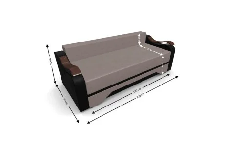 Canapea Extensibila Sally Mini, Maro deshis/Negru
