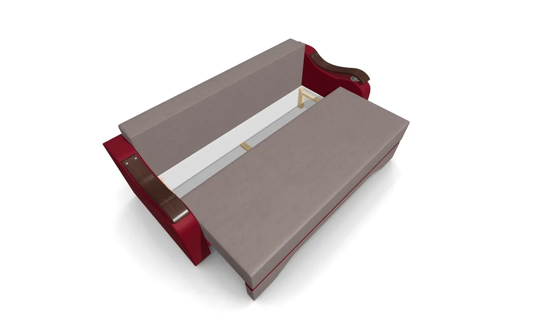 Canapea Extensibila Sally Mini, Maro deshis/Rosu 7