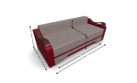 Canapea Extensibila Sally Mini, Maro deshis/Rosu 4
