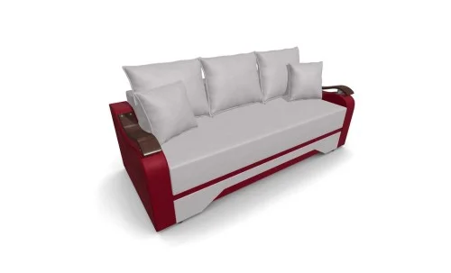 Canapea Extensibila Sally Mini, Crem/Rosu