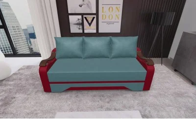 Canapea Extensibila Sally Mini, Albastru marin/Rosu