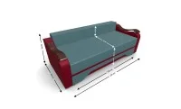 Canapea Extensibila Sally Mini, Albastru marin/Rosu 4