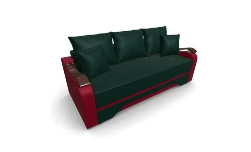 Canapea Extensibila Sally Mini, Verde/Rosu