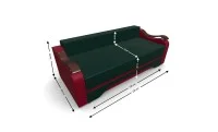 Canapea Extensibila Sally Mini, Verde/Rosu 4