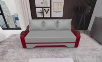 Canapea Extensibila Sally Mini, Gri deschis/Rosu