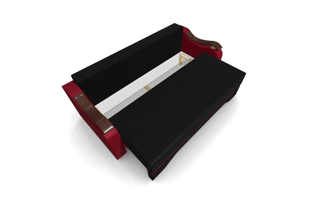 Canapea Extensibila Sally Mini, Negru/Rosu 4