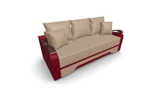 Canapea Extensibila Sally Mini, Maro deschis/Rosu