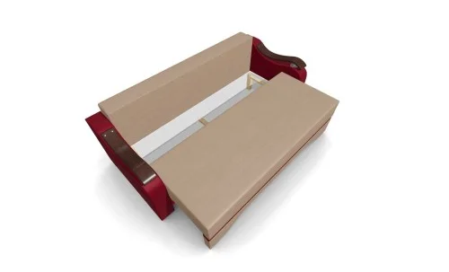 Canapea Extensibila Sally Mini, Maro deschis/Rosu