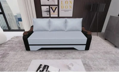 Canapea Extensibila Sally Mini, Argintiu/Negru