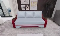 Canapea Extensibila Sally Mini, Argintiu/Rosu