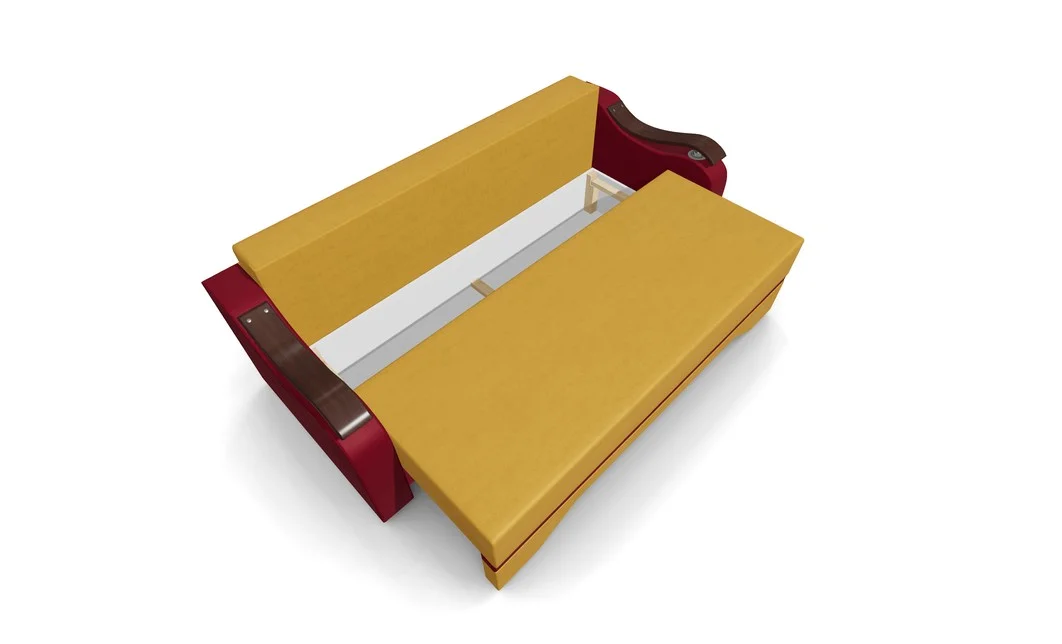 Canapea Extensibila Sally Mini, Galben/Rosu 6