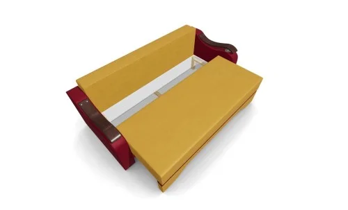 Canapea Extensibila Sally Mini, Galben/Rosu