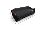 Canapea Extensibila Sally Mini, Gri carbune/Negru 3