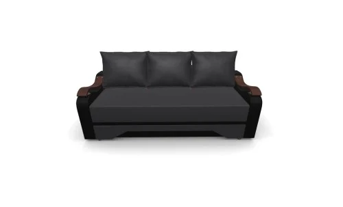 Canapea Extensibila Sally Mini, Gri carbune/Negru