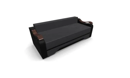 Canapea Extensibila Sally Mini, Gri carbune/Negru