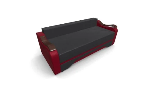 Canapea Extensibila Sally Mini, Gri carbune/Rosu