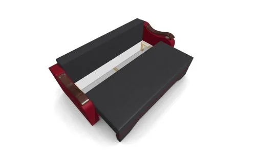 Canapea Extensibila Sally Mini, Gri carbune/Rosu