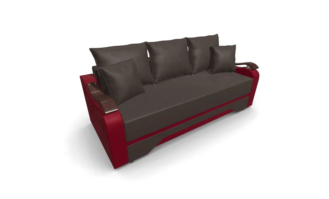 Canapea Extensibila Sally Mini, Maro/Rosu 8