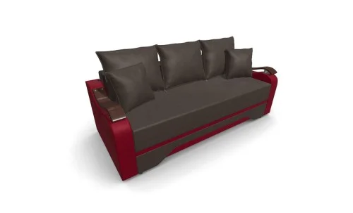 Canapea Extensibila Sally Mini, Maro/Rosu